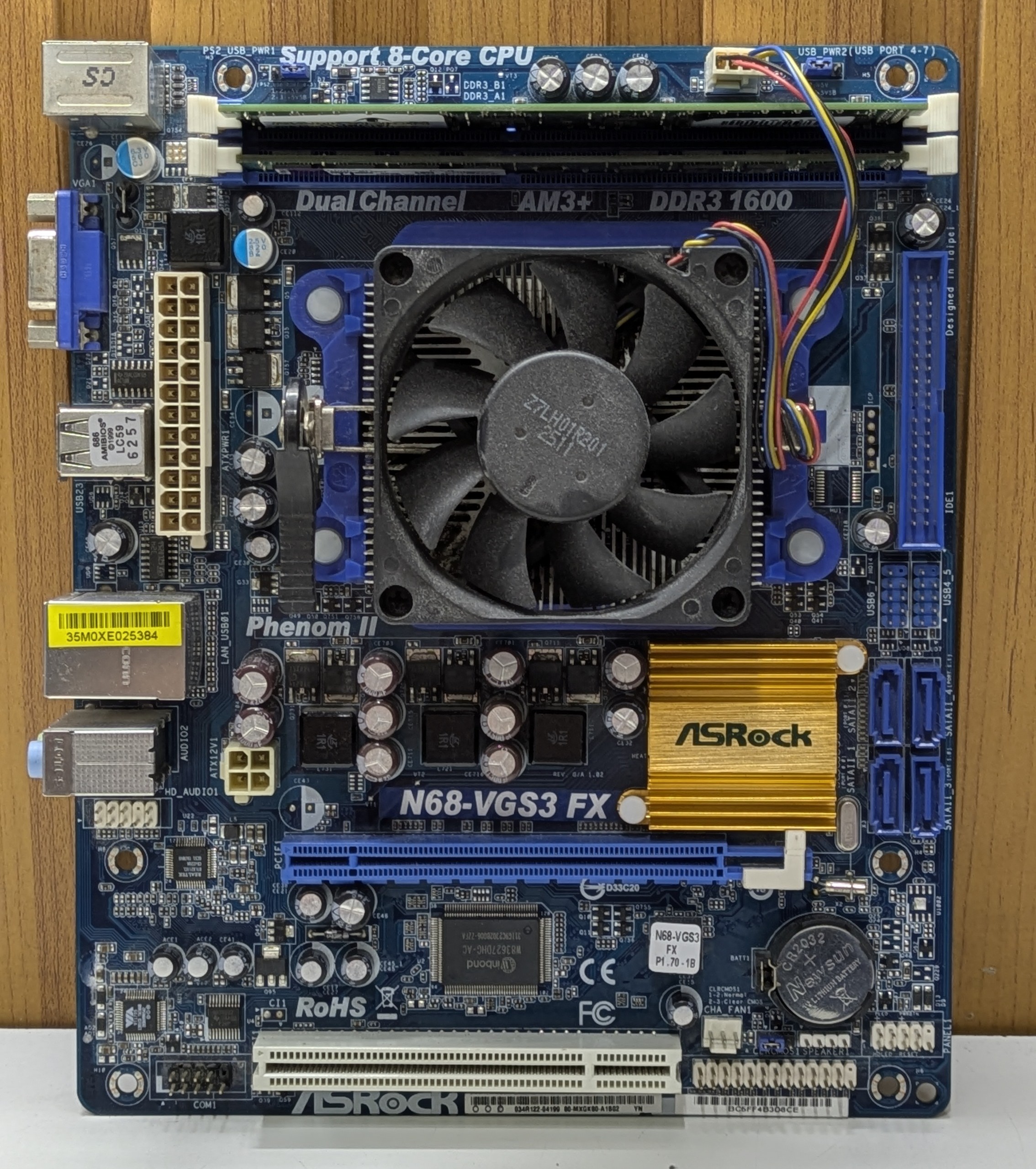 COMBO ASROCK N68-VGS3 FX + SEMPRON 145 + MARKVISION DDR3 2GB + KINGSTON DDR3 2GB